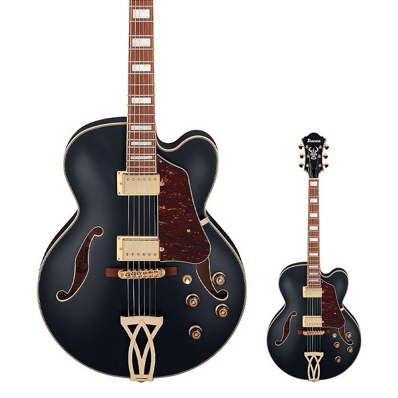 Guitarra Semi Acústica Ibanez AF75G BKF Black Flat - AudioDriver
