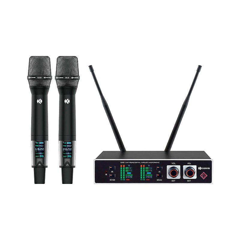 Microfone Sem Fio Duplo Kadosh K492M 2ª Geração UHF | Oferta
