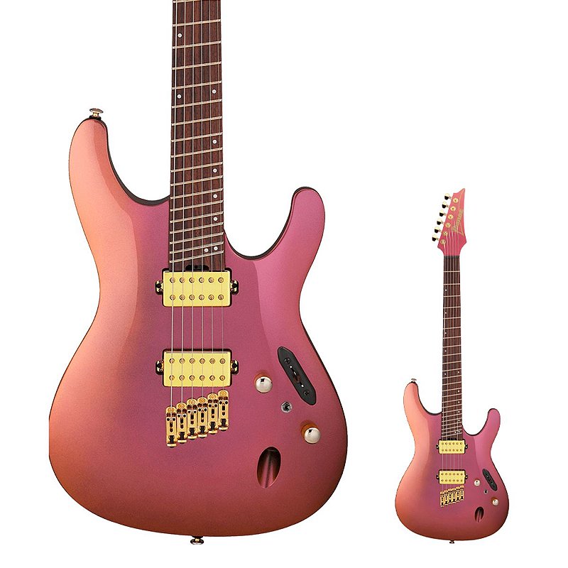 Guitarra Multi Scale Super Strato Ibanez SML721 Rose Gold
