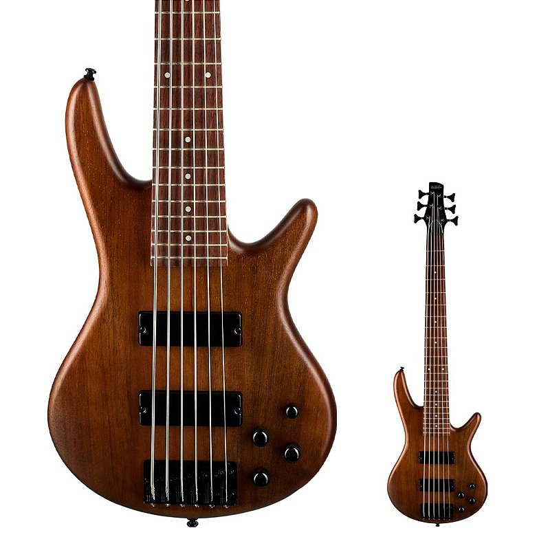 Baixo 6 Cordas Ativo Ibanez Gio GSR206B WNF Walnut Flat