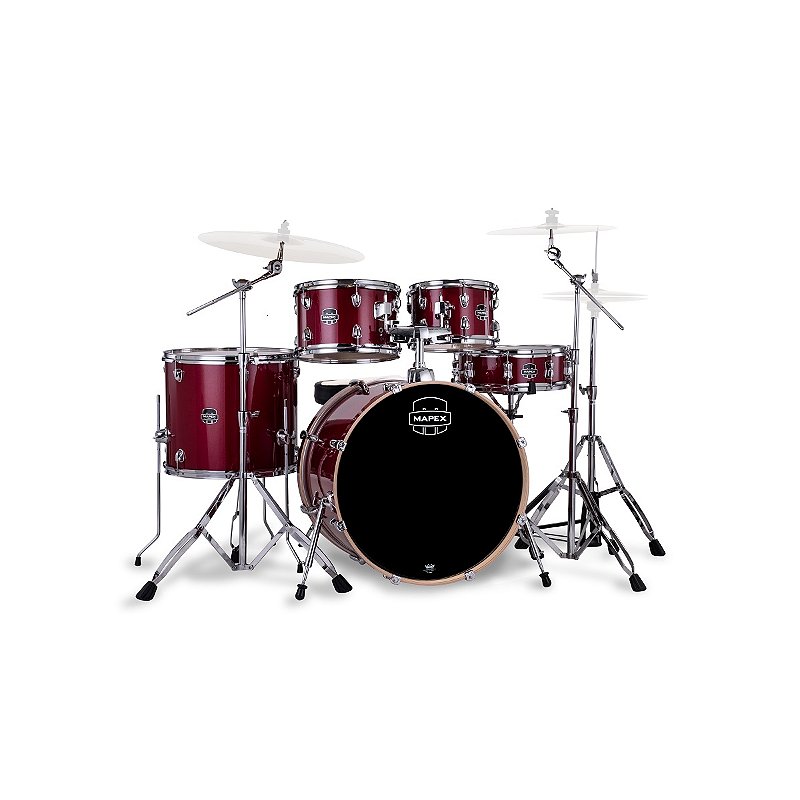 Bateria Mapex Venus VE5295FT Crimson Red Sparkle com Kit de