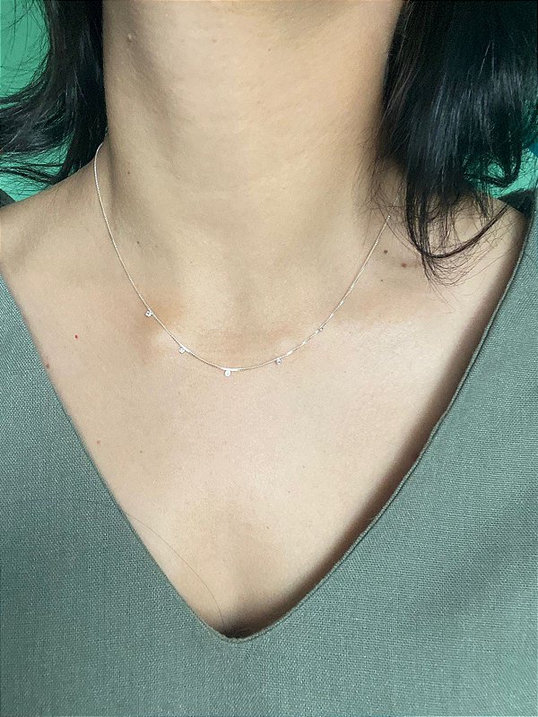 Colar Micro Zirconias Cristal