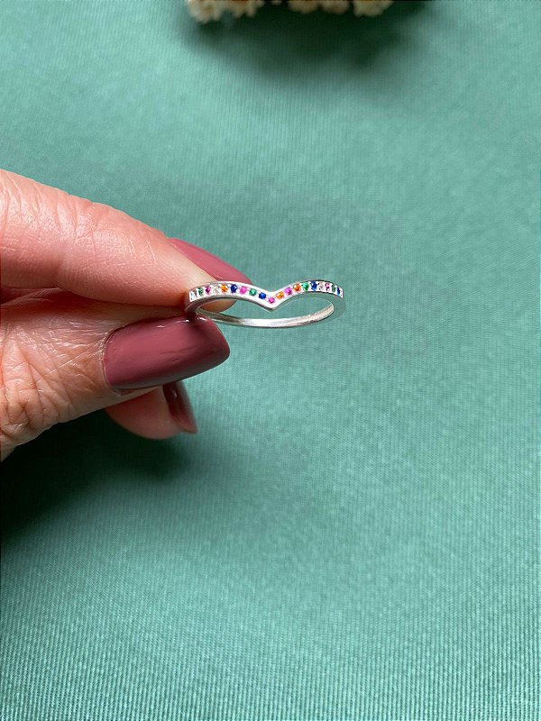 Anel Geometrico Colorido