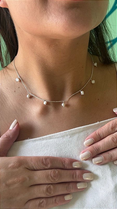 CHOKER MARI - Chocker de Mini Perolas Barroca