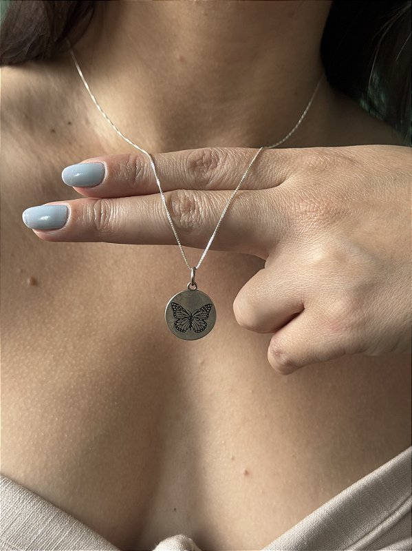 Colar Medalha de Borboleta