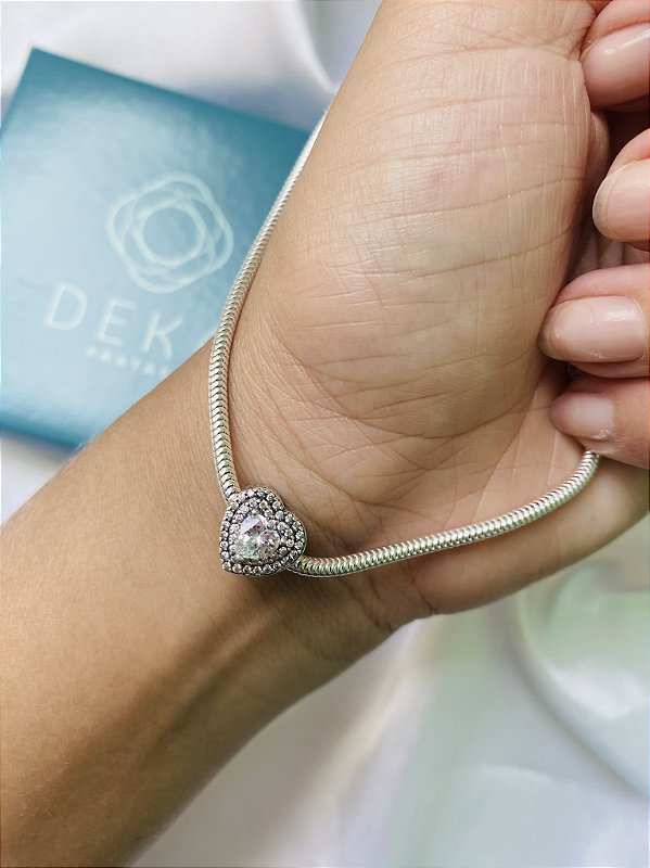 Berloque Coração com Zirconia