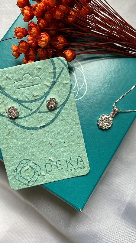 CONJUNTO FLOR CRISTAL CRAVEJADO