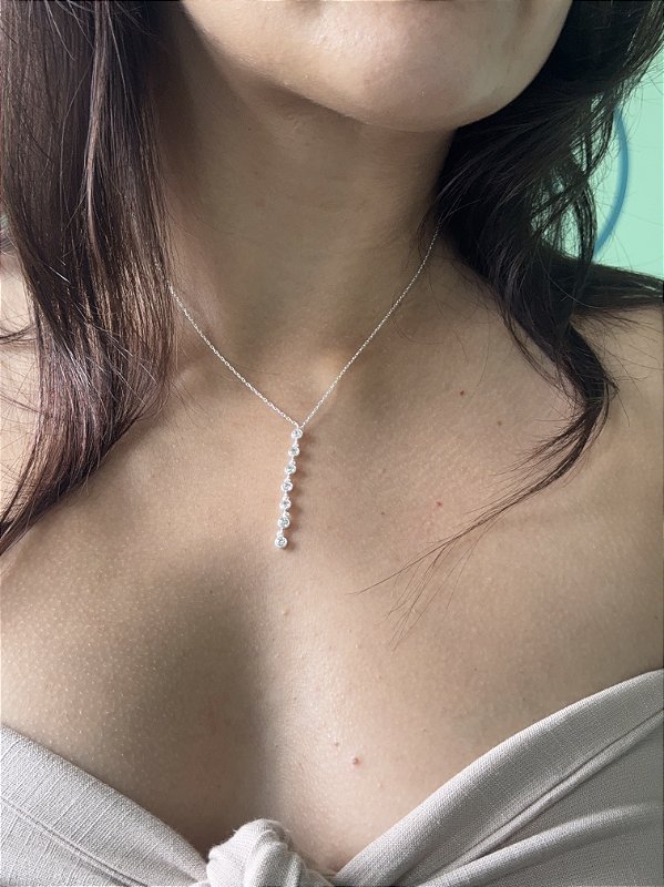Colar Gravata Zirconias