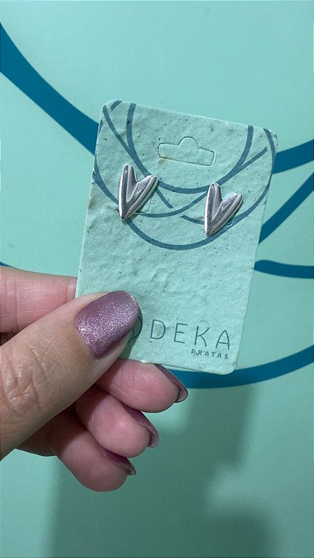 Brinco Coração Liso Prata 925 10mm