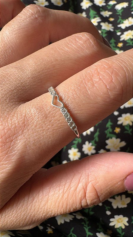 Anel Coração com Micro Zircônias