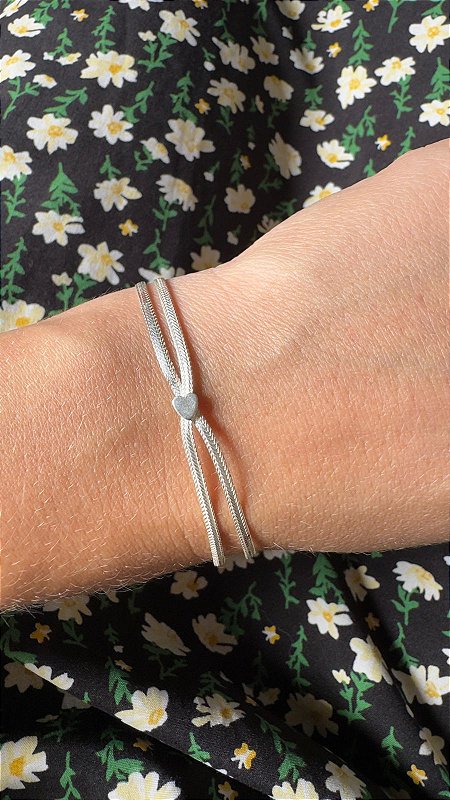 Pulseira Mini Coração Laminada 16cm