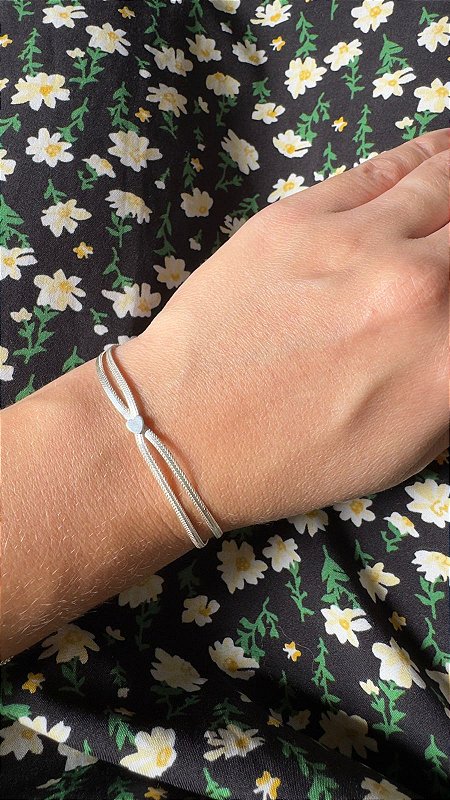 Pulseira Mini Coração Laminada 16cm