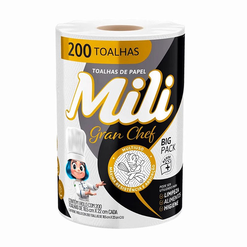 Toalha de Papel Mili Gran Chef 200 Folhas - SkyPack Embalagens