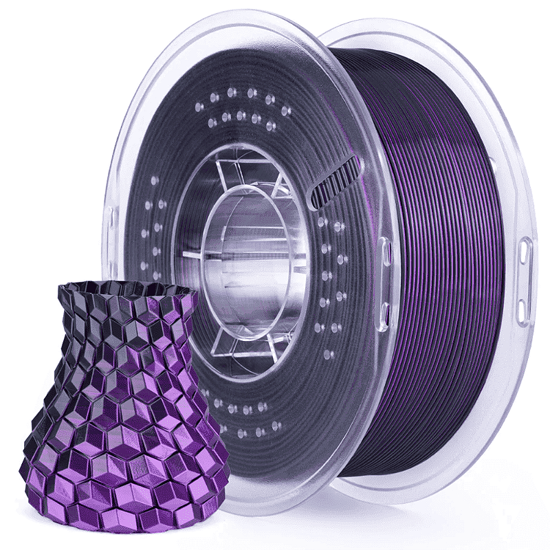 Filamento PLA Silk 1,75mm Preto Roxo - Translaser - Máquinas Laser