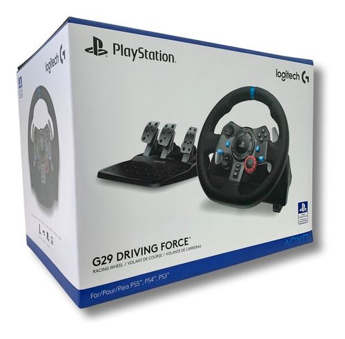 Logitech G29 Driving Force Racing Wheel and Pedals, Force Feedback, Real  Leather + Logitech G Driving Force Shifter - For PS5, PS4 and PC, Mac -  Black, volante logitech 