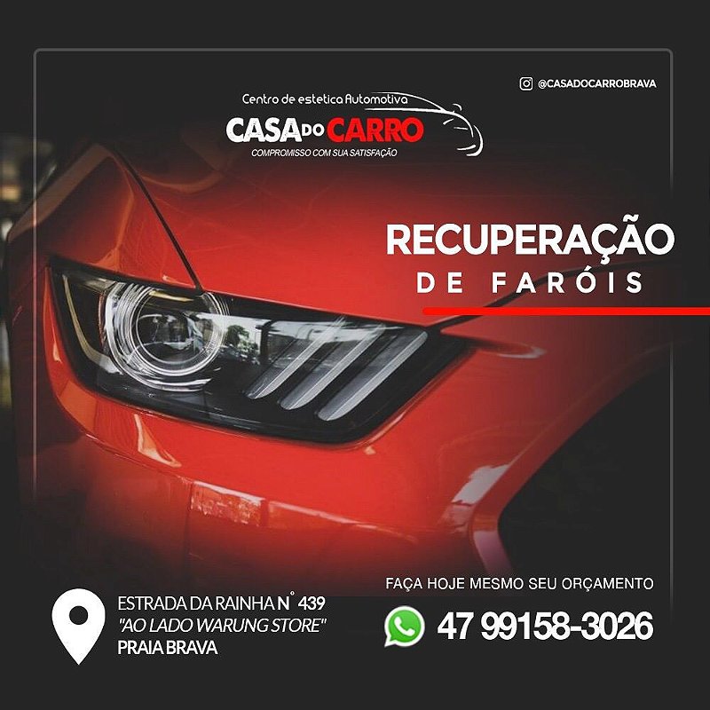 Restauração de farol (polimento) - Casa do Carro