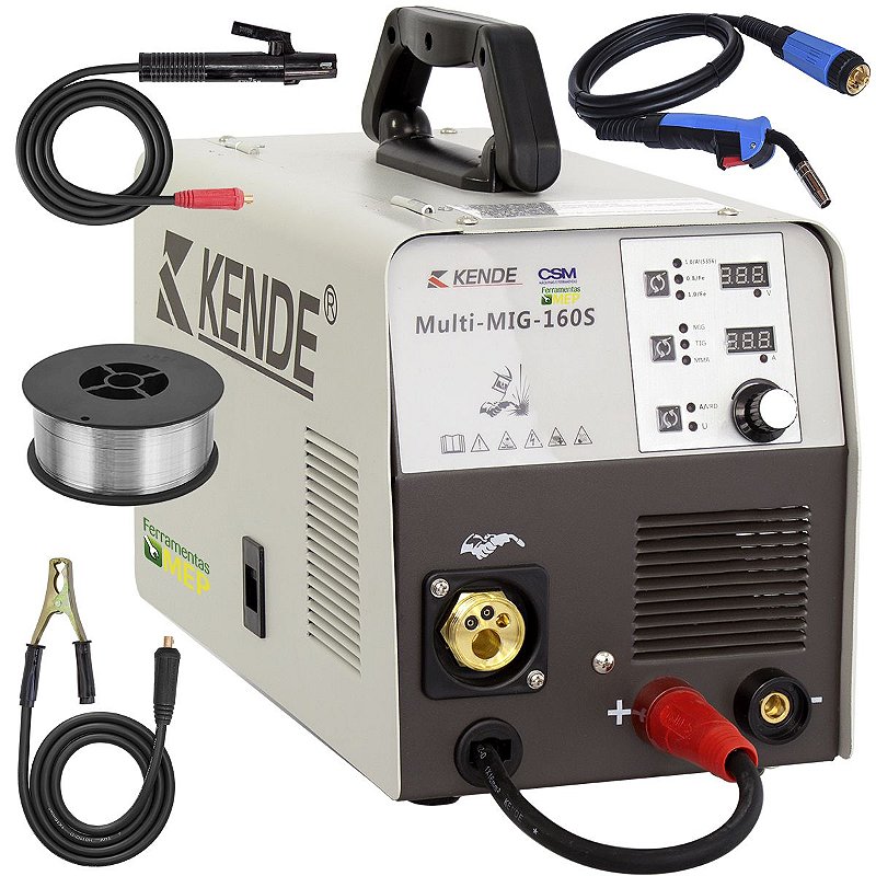 Máquina de Solda Mig Tig Eletrodo Kende 160amp Multiprocesso 160s