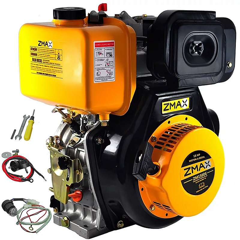 Motor a Diesel Zmax ZM150DE 15hp 499cc Partida Elétrica Zd5