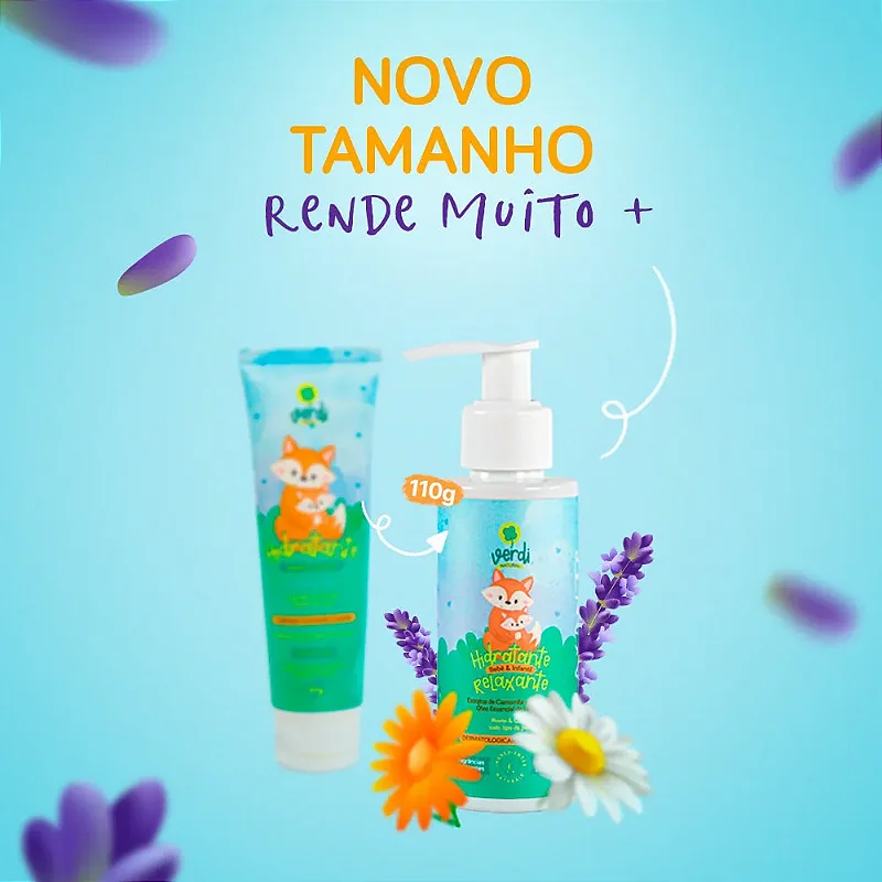 Hidratante para Bebê Natural Relaxante com Calêndula, Camomila e Óleo Essencial de Lavanda - Verdi Natural