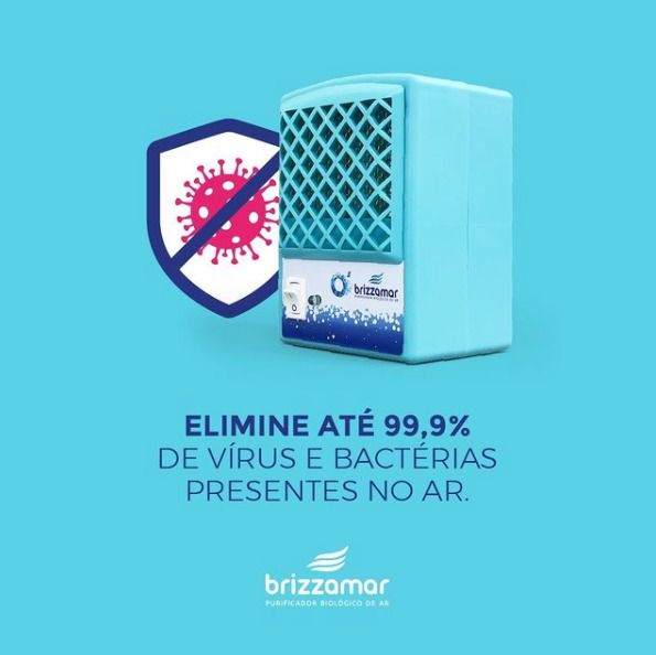 Purificador de Ar Biológico Ionizador e Ozonizador - Brizzamar