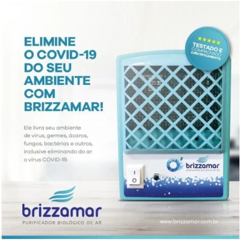 Purificador de Ar Biológico Ionizador e Ozonizador - Brizzamar