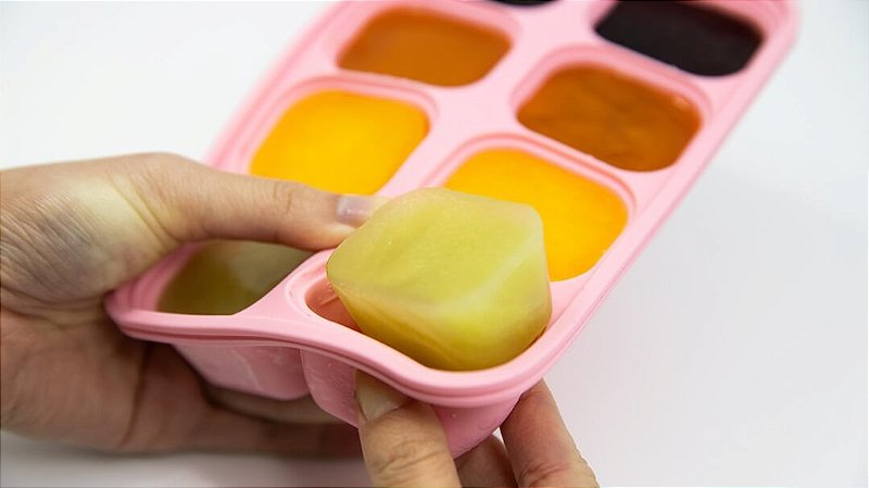 Porta Papinha de Silicone com Tampa 8 Cubos (30ml) Porquinha - Marcus & Marcus
