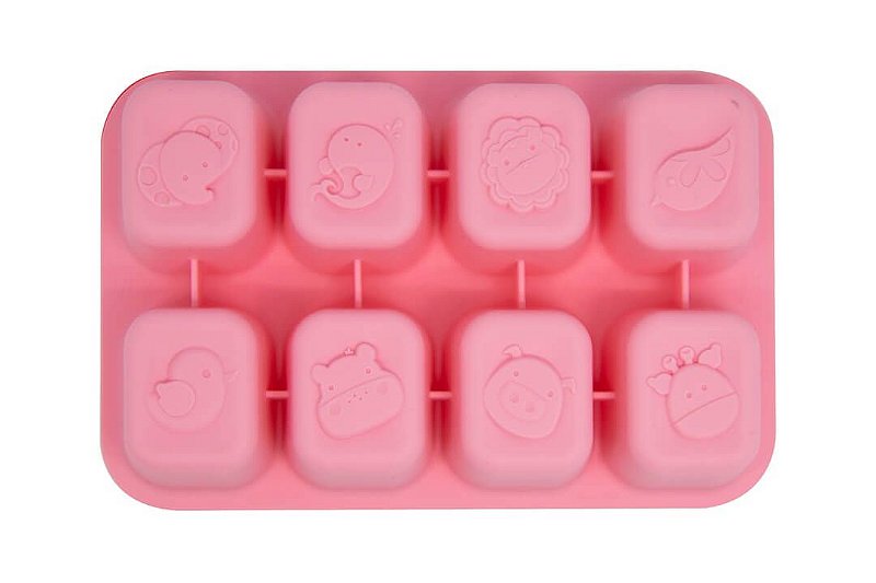 Porta Papinha de Silicone com Tampa 8 Cubos (30ml) Porquinha - Marcus & Marcus