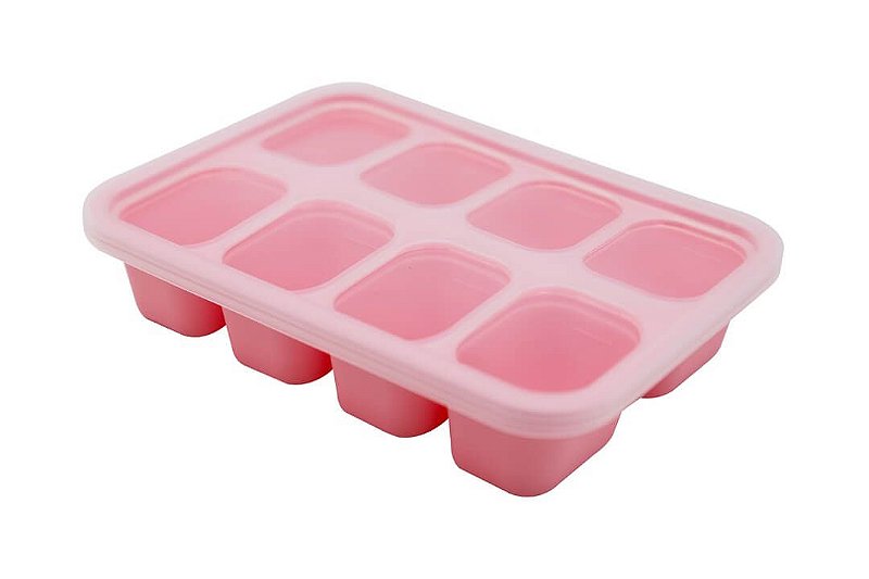 Porta Papinha de Silicone com Tampa 8 Cubos (30ml) Porquinha - Marcus & Marcus