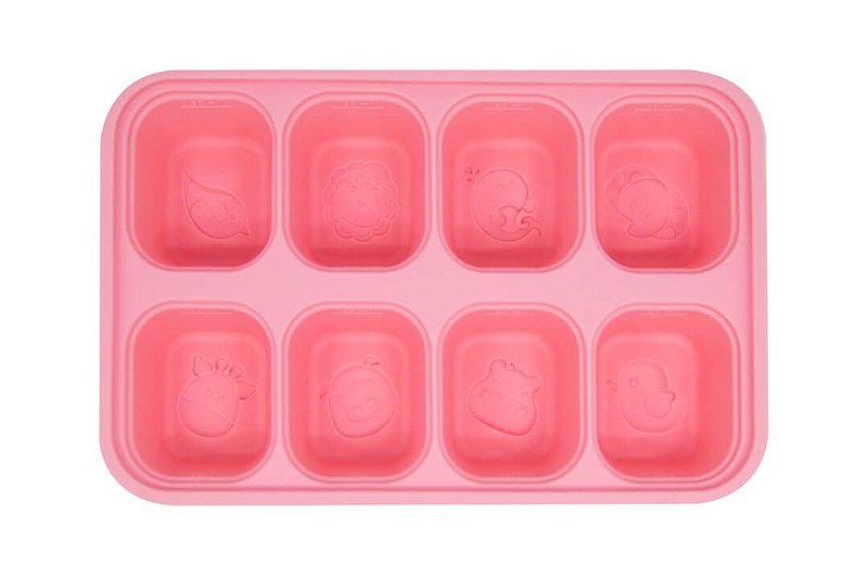 Porta Papinha de Silicone com Tampa 8 Cubos (30ml) Porquinha - Marcus & Marcus
