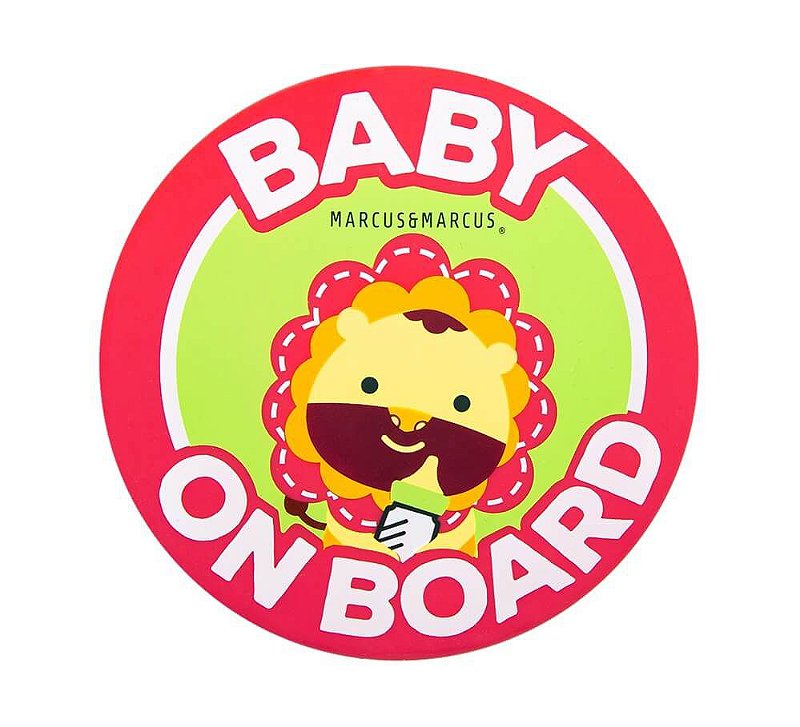 Adesivo de Silicone para Vidro de Carro Baby On Board Leão - Marcus & Marcus