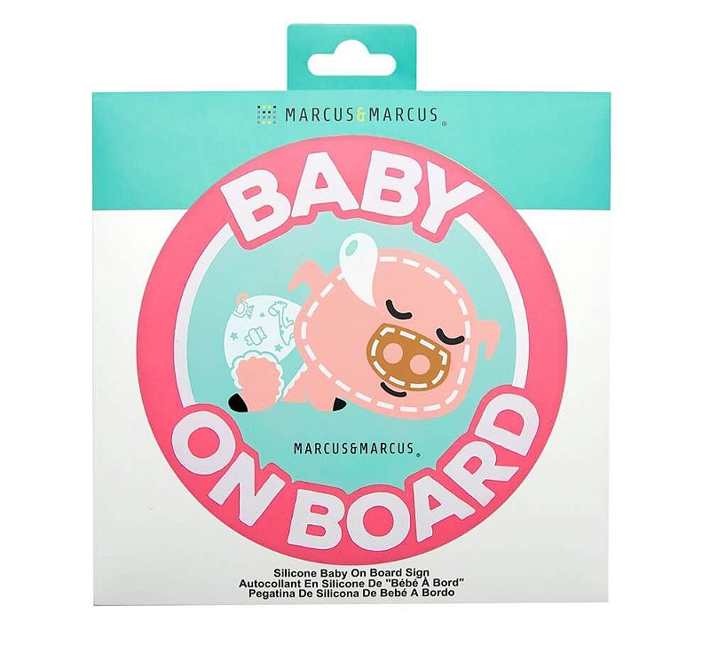 Adesivo de Silicone para Vidro de Carro Baby On Board Porquinha - Marcus & Marcus
