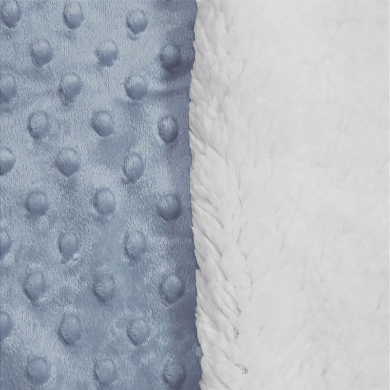 Cobertor Bebê Plush com Sherpa Dots 0,90 x 1,10 Azul