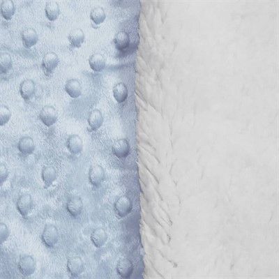 Cobertor Bebê Plush com Sherpa Dots 0,90 x 1,10 Azul Bebê