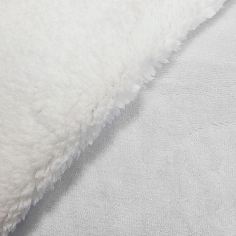 Cobertor Bebê Microfibra Plush com Sherpa 0,90 x 1,10 Branco