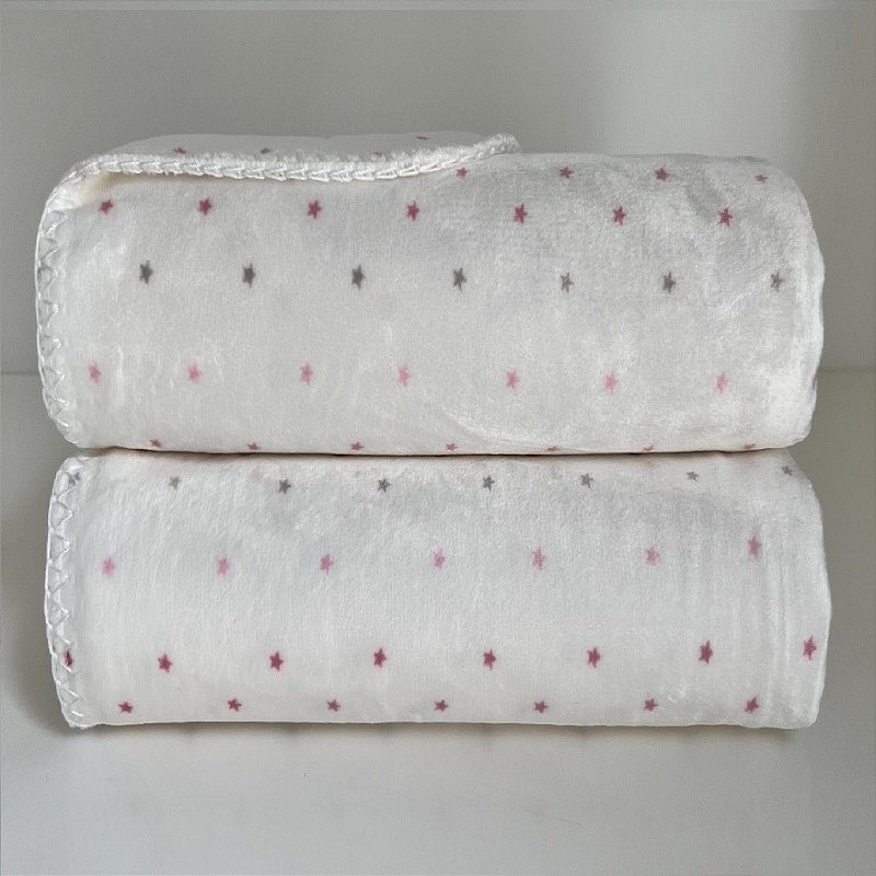 Manta Bebê Velvet Star 0,76 x 1,00 Rosa Bebê