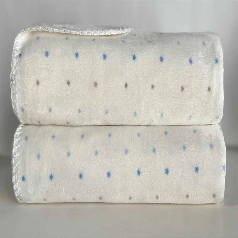 Manta Bebê Velvet Star 0,76 x 1,00 Azul Bebê