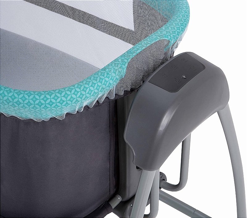 Berço Bebê Infantil Techno Automático c/ Bluetooth Grafite/Verde - Mastela