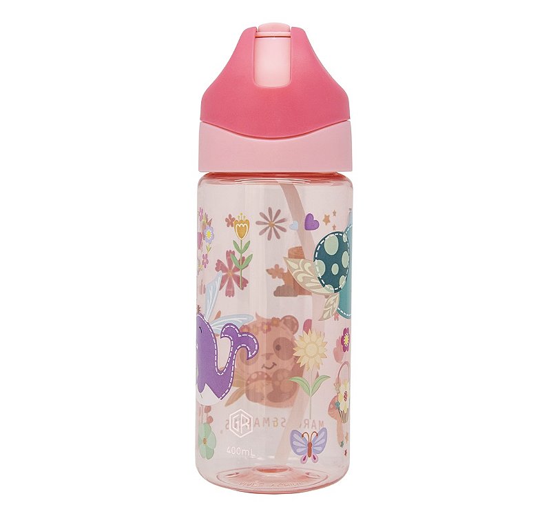 Garrafa Infantil em Tritan Antigermes 400ml Fadas Rosa - Marcus & Marcus