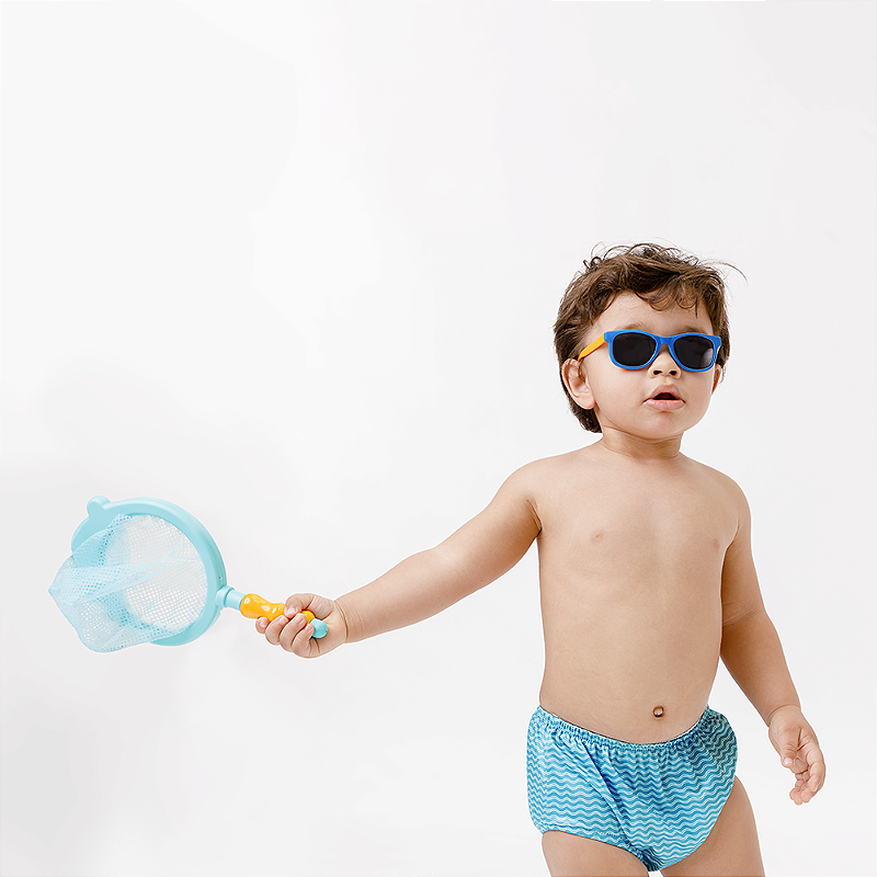 Óculos de Sol Flexível com Alça 3-36 Meses Azul - Buba