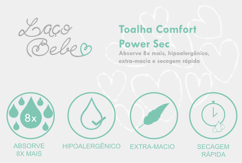 Toalha de Banho com Capuz Comfort Power Sec Raposa Rosa - Laço Bebê