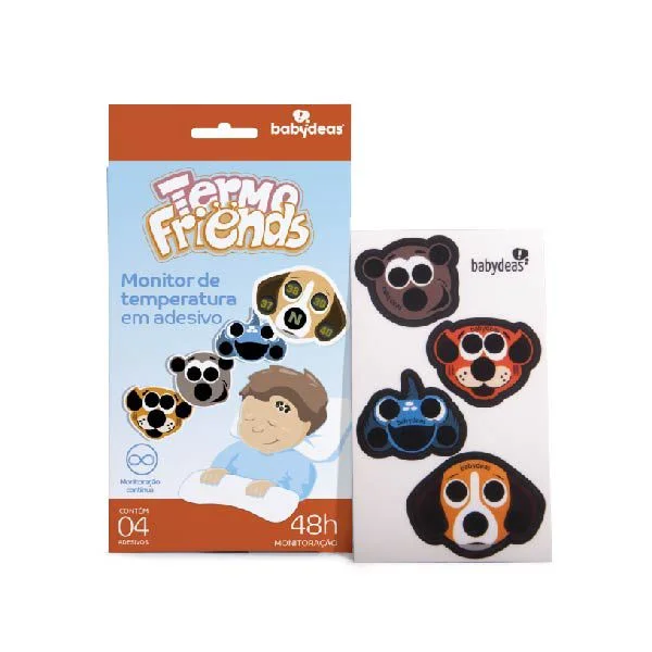 TERMOFRIENDS - Termômetro Adesivo que Monitora a Temperatura (04 unidades) - Babydeas