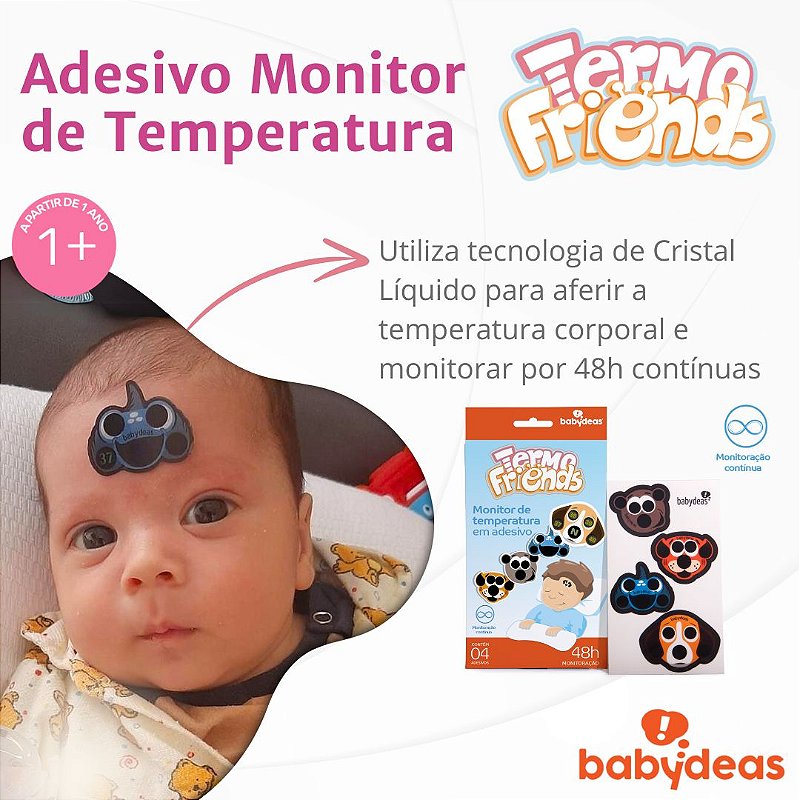 TERMOFRIENDS - Termômetro Adesivo que Monitora a Temperatura (04 unidades) - Babydeas