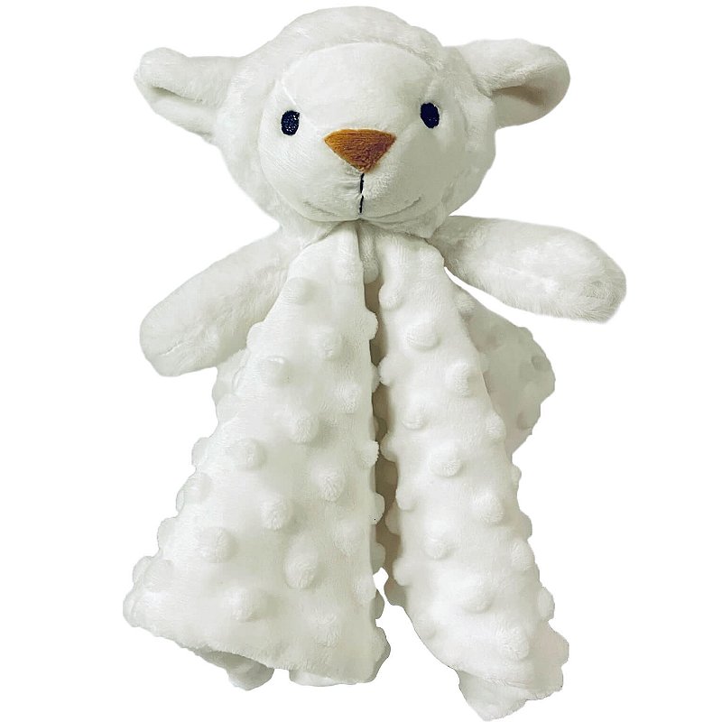 Naninha Laço Bebê Minha Primeira Naninha Ovelha Branco
