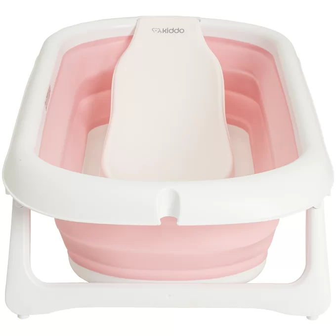 Banheira Dobrável Flex + Suporte de Elevação Rosa - Kiddo