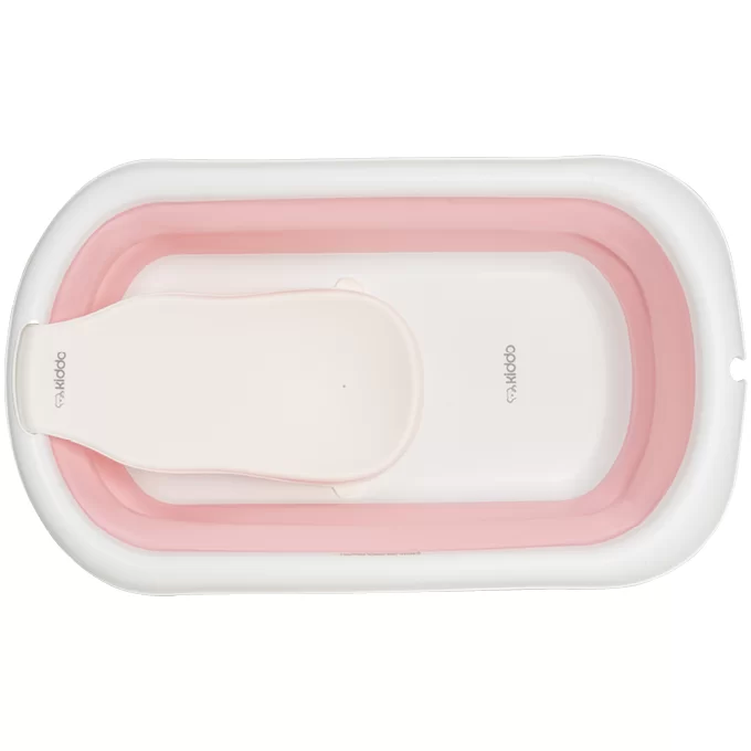Banheira Dobrável Flex + Suporte de Elevação Rosa - Kiddo