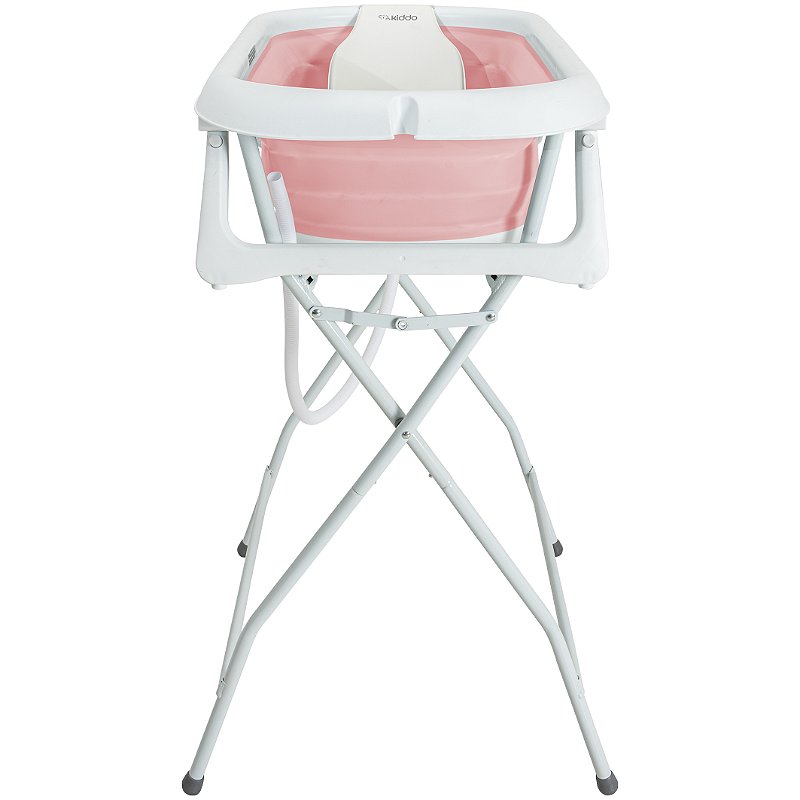 Banheira Dobrável Flex + Suporte de Elevação Rosa - Kiddo