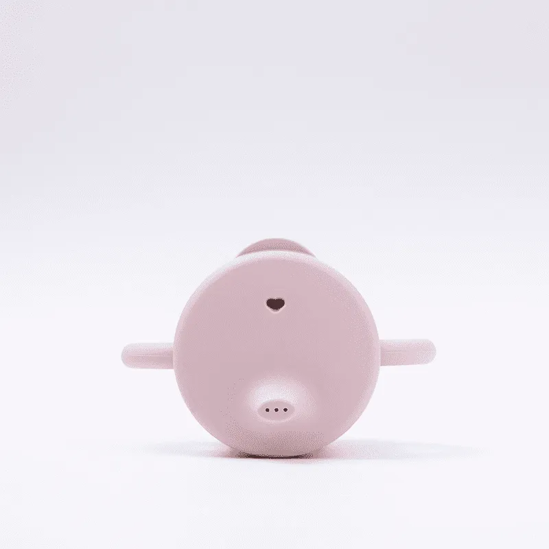 Copo de Silicone Infantil 2 em 1 com Alça Rosa 270ml - Petit Piá