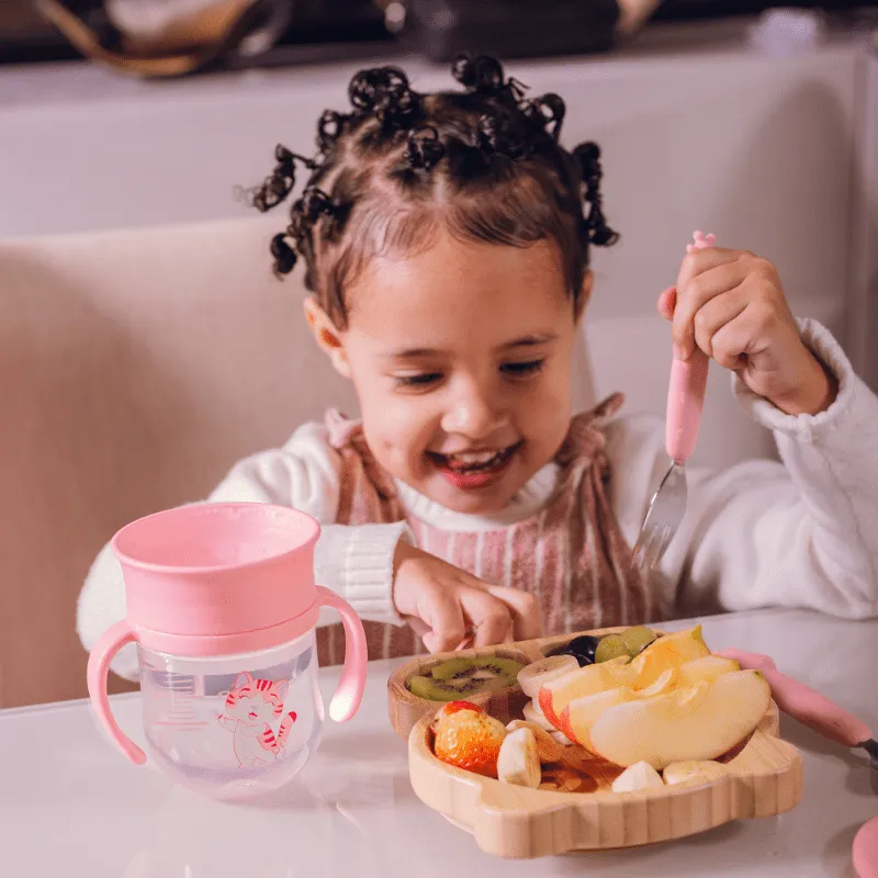 Copo de Treinamento 360 com Alça e Tampa 200ml Lia Rosa - Petit Piá