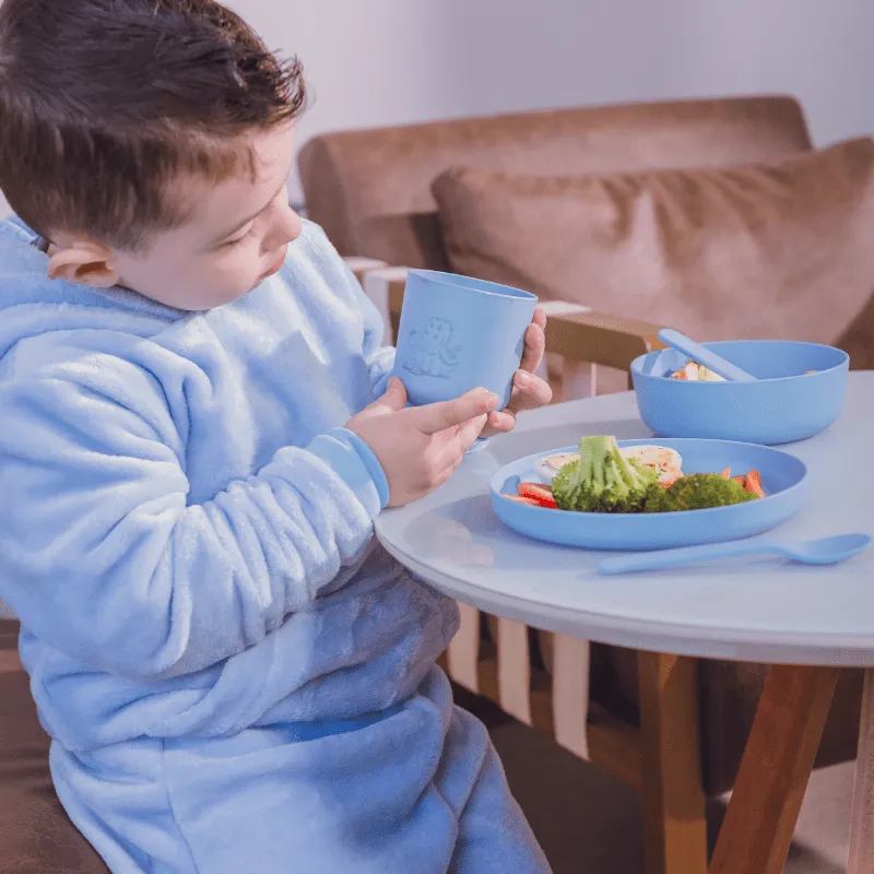 Kit Alimentação Infantil RPet 5 Peças Leo Azul - Petit Piá