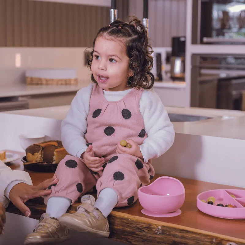 Bowl Infantil de Silicone com Ventosa Rosa - Petit Piá